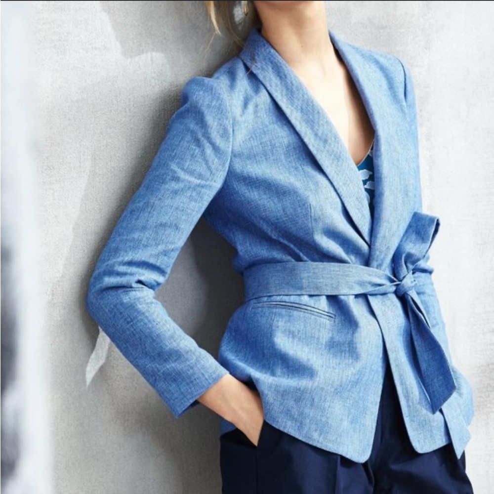 Banana Republic Chambray Linen Blazer